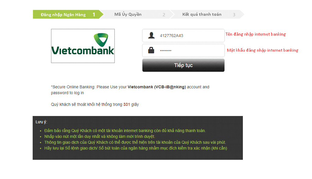 Nhập tài khoản ebank của bạn