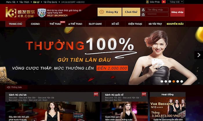 K8 là địa chỉ chơi casino chất lượng