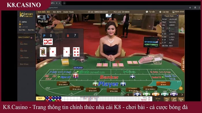 Chơi Baccarat tại sòng bạc K8