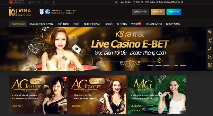 Tham gia casino tại nhà cái K8 tốt hơn nhiều so với Empire777