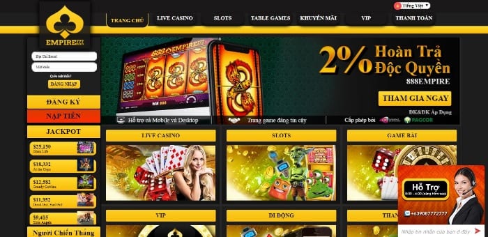 Khuyến mãi Casino tại nhà cái Empire777