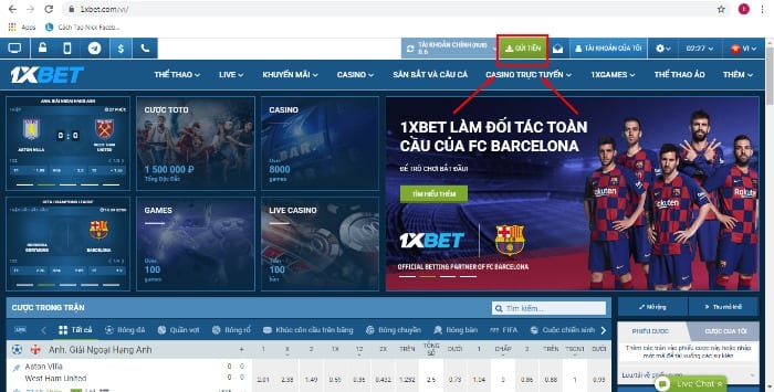 Nhà cái 1XBet chuyên về mảng cá độ bóng đá khi du nhập vào Việt Nam 