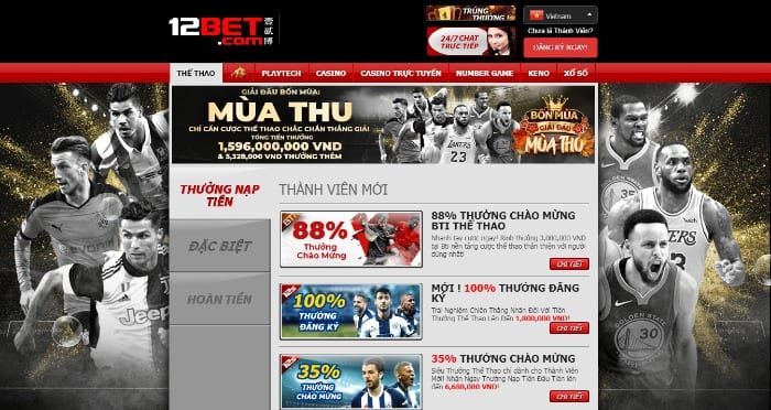 Cá độ bóng đá mới là thế mạnh của 12bet chứ không phải casino