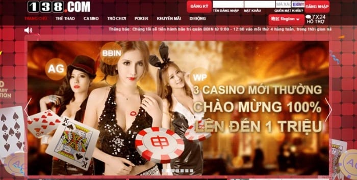 Các game Casino có tại 138BET không quá đa dạng 