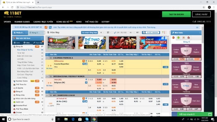 Game cá cược thể thao tại nhà cái 11Bet
