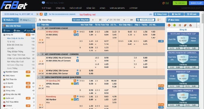 Game cá cược thể thao tại nhà cái Fabet