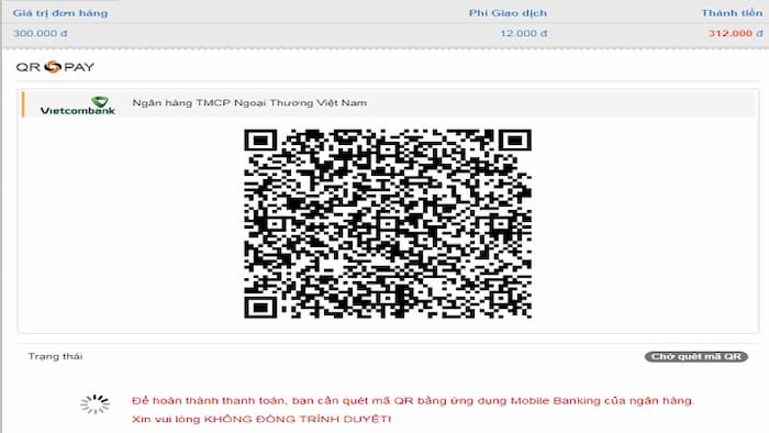 Nạp tiền tại K8 qua ví QR pay rất đơn giản