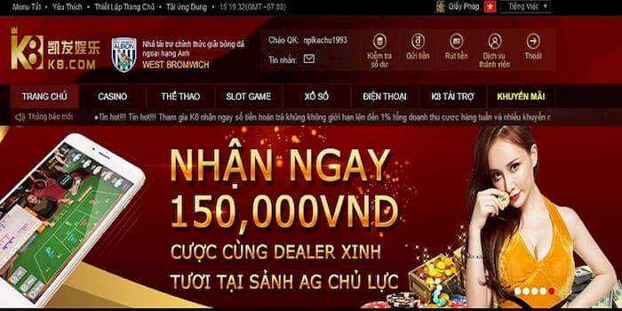 Một số hình thức nạp tiền khác tại K8